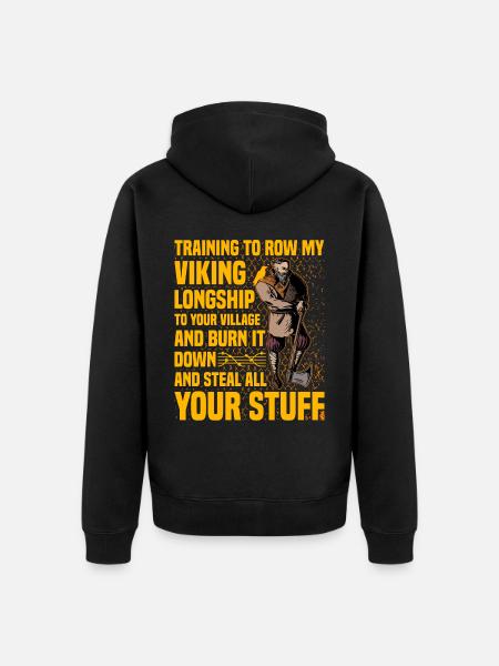 Wikinger-Zitat - Unisex Premium Bio Zip Hoodie - Schwarz