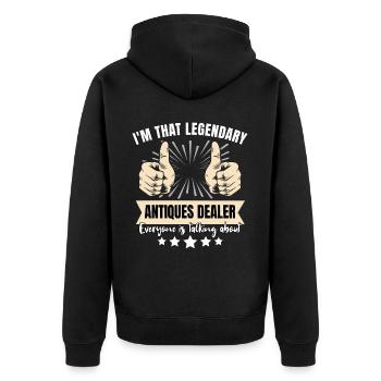 Antiquaire légendaire - Veste à capuche bio Premium Unisexe - noir - Dos - Nico (187cm)