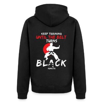 Ceinture noire : Restez motivé Art martial Kung Fu - Veste à capuche bio Premium Unisexe - noir - Dos - Nico (187cm)