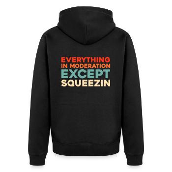 Akkordeon - Unisex Premium Bio Zip Hoodie - Schwarz - Hinten - Nico (187cm)