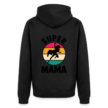 Maman Super-héroïne Maman - Veste à capuche bio Premium Unisexe - noir - Dos - Nico (187cm)