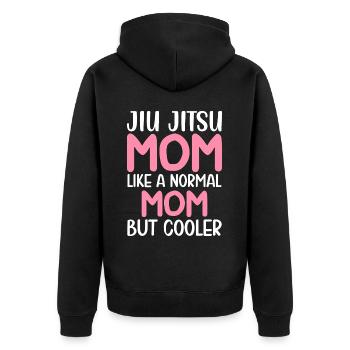 Jiu Jitsu Mom But Cool BJJ Martial Arts - Unisex Premium Organic Zip Hoodie - black - Back - Nico (187cm)