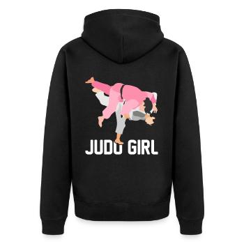 Judo Girl Martial Arts Girl - Unisex Premium Organic Zip Hoodie - black - Back - Nico (187cm)