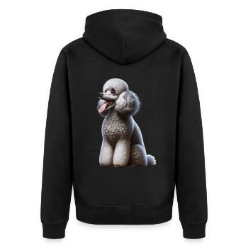 Caniche de pudel - Veste à capuche bio Premium Unisexe - noir - Dos - Nico (187cm)