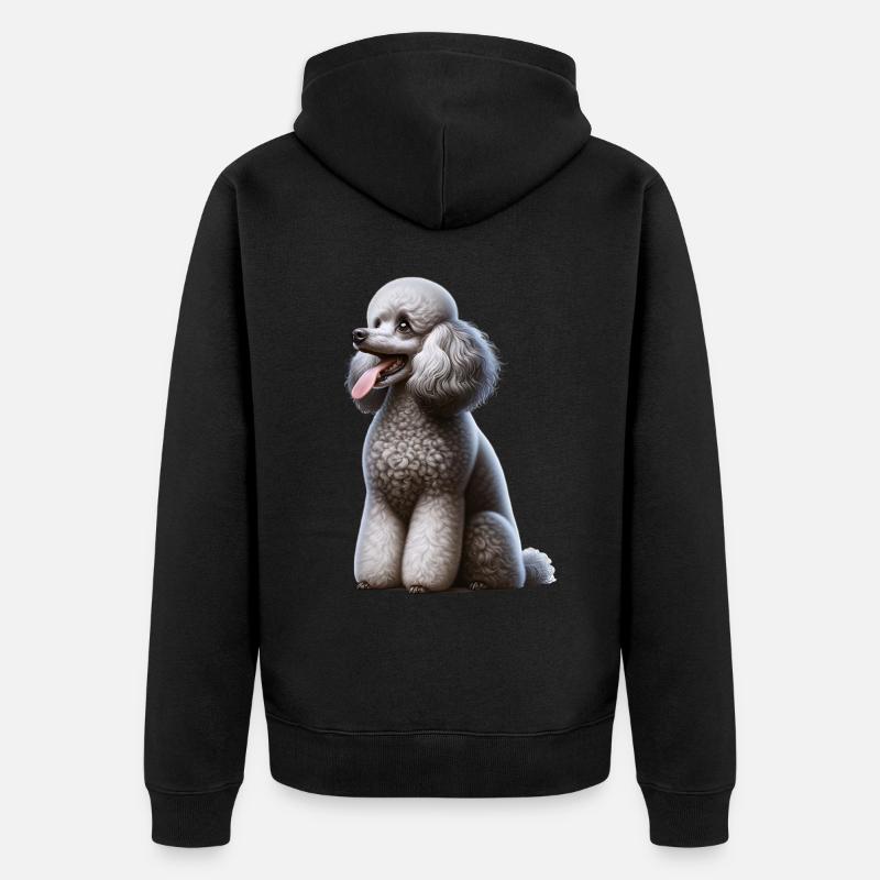 Caniche de pudel - Veste à capuche bio Premium Unisexe - noir