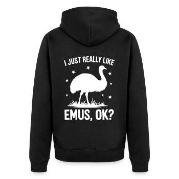 Emu Dire Australie Emus Drôle Cadeau D’émeu - Veste à capuche bio Premium Unisexe - noir - Dos - Nico (187cm)