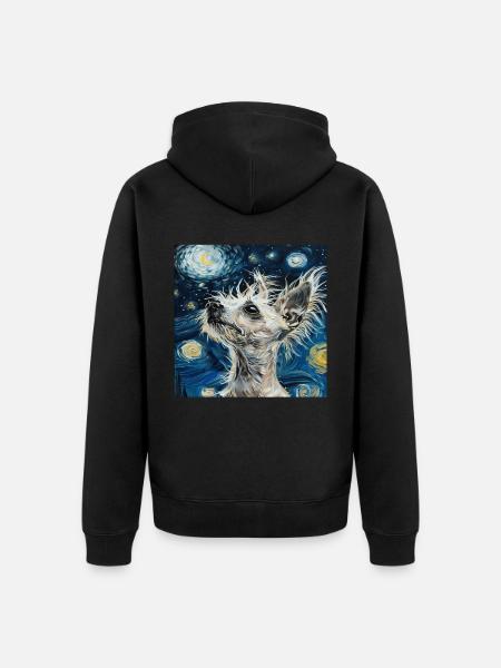 Chinesischer Schopfhund - Unisex Premium Bio Zip Hoodie - Schwarz