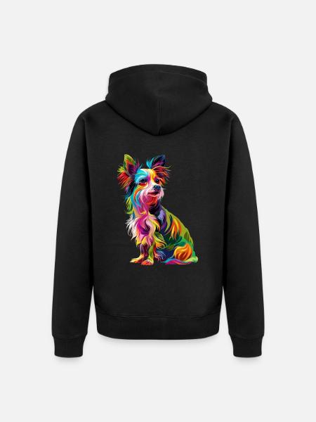 Chinesischer Schopfhund - Unisex Premium Bio Zip Hoodie - Schwarz