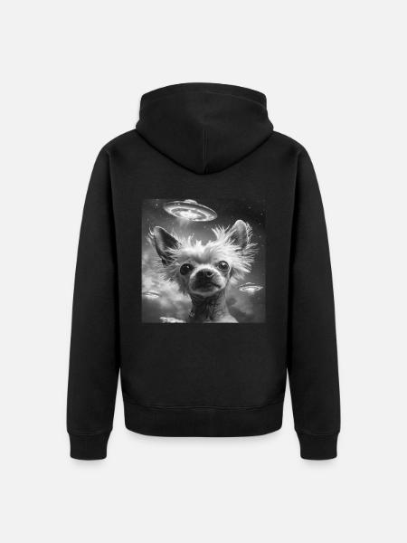 Chinesischer Schopfhund - Unisex Premium Bio Zip Hoodie - Schwarz
