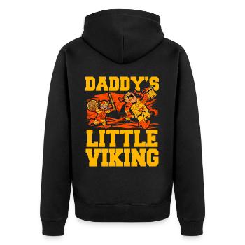 Papas kleiner Wikinger - Unisex Premium Bio Zip Hoodie - Schwarz - Hinten - Nico (187cm)