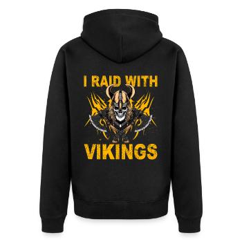 Je fais un raid avec les Vikings - Veste à capuche bio Premium Unisexe - noir - Dos - Nico (187cm)