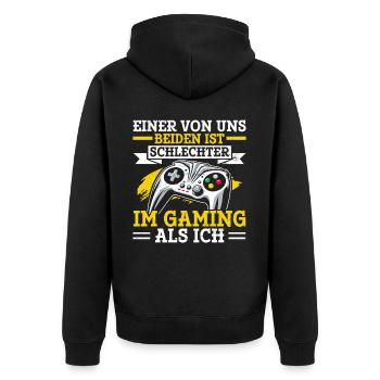 Gaming Gamer Gamer Video Player Console PC Gaming - Unisex Premium Organic Zip Hoodie - black - Back - Nico (187cm)