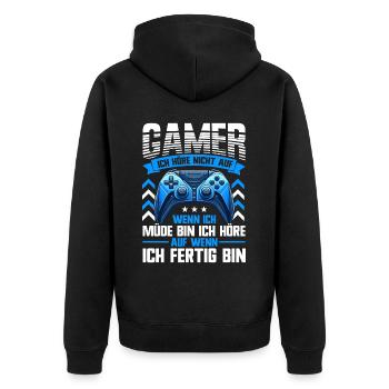 Gaming Gamer Gamer Video Player Console PC Gaming - Unisex Premium Organic Zip Hoodie - black - Back - Nico (187cm)