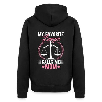 Mon avocate préférée m’appelle Mama Mama - Veste à capuche bio Premium Unisexe - noir - Dos - Nico (187cm)