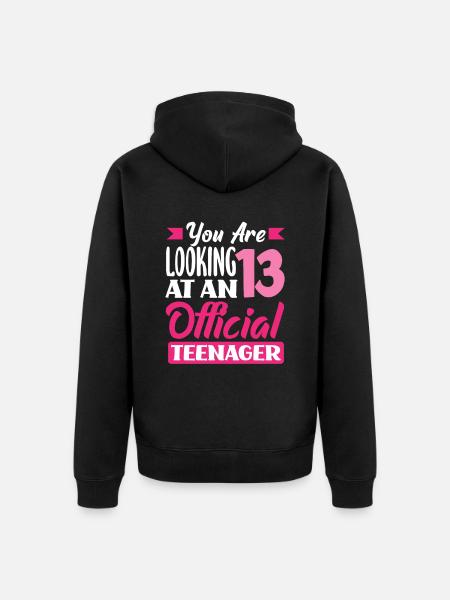 Du är nu 13 Officiell Tonåring Födelsedag - Ekologisk premiumluvjack unisex - svart