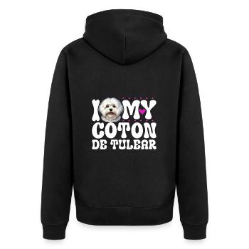 J'adore mon Coton de Tuléar - Veste à capuche bio Premium Unisexe - noir - Dos - Nico (187cm)