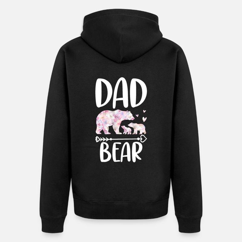 Dad Bear - Unisex Premium Bio Zip Hoodie - Schwarz