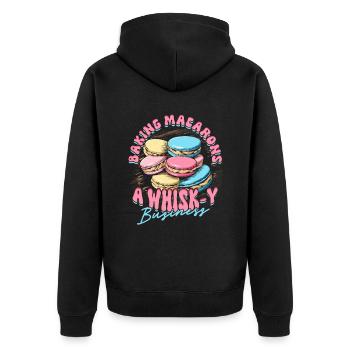 Macaron Macaron Boulanger Pâtissier - Veste à capuche bio Premium Unisexe - noir - Dos - Nico (187cm)