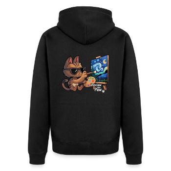 Drôles de chats Van Gogh Nuit étoilée Nuit étoilée - Veste à capuche bio Premium Unisexe - noir - Dos - Nico (187cm)