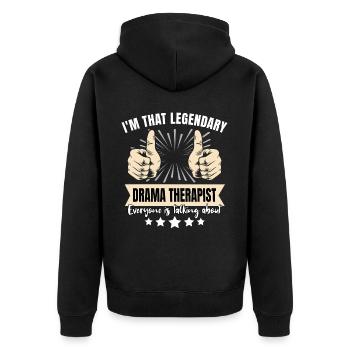 Thérapeute dramatique légendaire - Veste à capuche bio Premium Unisexe - noir - Dos - Nico (187cm)