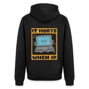 IT Geek, PC Accessories Storage Devices Evolution - Unisex Premium Organic Zip Hoodie - black - Back - Nico (187cm)