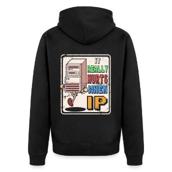 IT Geek, PC Accessories Storage Devices Evolution - Unisex Premium Organic Zip Hoodie - black - Back - Nico (187cm)
