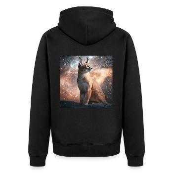Karakal - Unisex Premium Bio Zip Hoodie - Schwarz - Hinten - Nico (187cm)