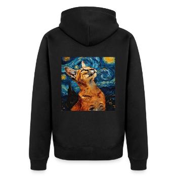 Karakal - Unisex Premium Bio Zip Hoodie - Schwarz - Hinten - Nico (187cm)