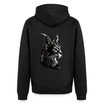 Karakal - Unisex Premium Bio Zip Hoodie - Schwarz - Hinten - Nico (187cm)