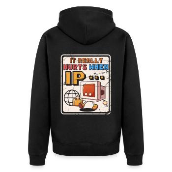 IT Geek, PC Accessories Storage Devices Evolution - Unisex Premium Organic Zip Hoodie - black - Back - Nico (187cm)
