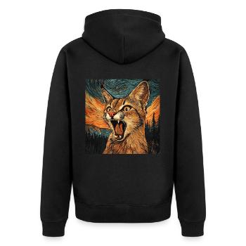 Karakal - Unisex Premium Bio Zip Hoodie - Schwarz - Hinten - Nico (187cm)