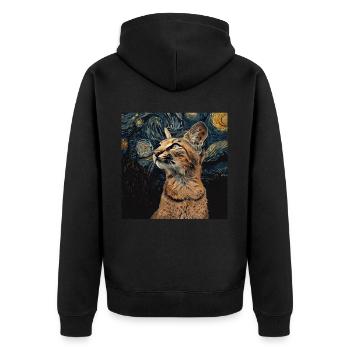 Karakal - Unisex Premium Bio Zip Hoodie - Schwarz - Hinten - Nico (187cm)