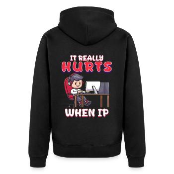 IT Geek, PC Accessories Storage Devices Evolution - Unisex Premium Organic Zip Hoodie - black - Back - Nico (187cm)