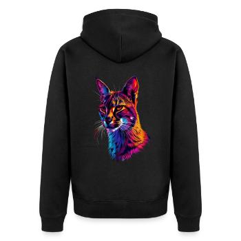 Karakal - Unisex Premium Bio Zip Hoodie - Schwarz - Hinten - Nico (187cm)