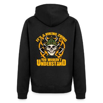 It's a Viking thing you wouldn't understand - Unisex Premium Organic Zip Hoodie - black - Back - Nico (187cm)