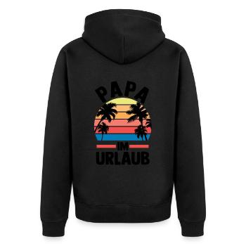 Vacation Vacationer Father Dad - Unisex Premium Organic Zip Hoodie - black - Back - Nico (187cm)