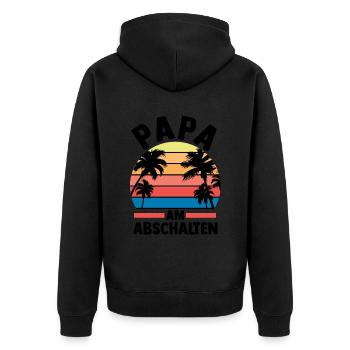 Urlaub Urlauber Vater Papa - Unisex Premium Bio Zip Hoodie - Schwarz - Hinten - Nico (187cm)