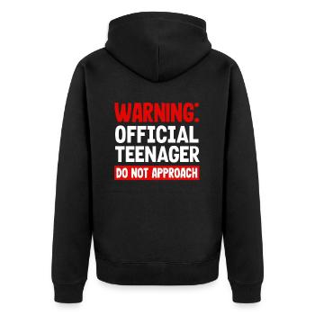 Avertissement : Officiel 13e anniversaire adolescent - Veste à capuche bio Premium Unisexe - noir - Dos - Nico (187cm)
