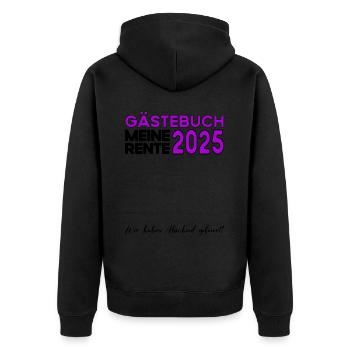 Pension 2025 Livre d’or Pension Retraite Mamie Papy - Veste à capuche bio Premium Unisexe - noir - Dos - Nico (187cm)