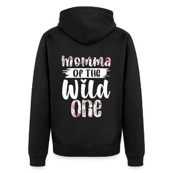 Momma der wilden ein Arborist 1 Jahr alt - Unisex Premium Bio Zip Hoodie - Schwarz - Hinten - Nico (187cm)