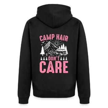 Rv Camping Camper Camping Mädchen Camp Haar Don't - Unisex Premium Bio Zip Hoodie - Schwarz - Hinten - Nico (187cm)