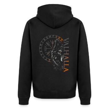 Valhalla Wolf Dieux nordiques Vikings nordiques - Veste à capuche bio Premium Unisexe - noir - Dos - Nico (187cm)