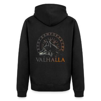 Valhalla Wolf Dieux nordiques Vikings nordiques - Veste à capuche bio Premium Unisexe - noir - Dos - Nico (187cm)