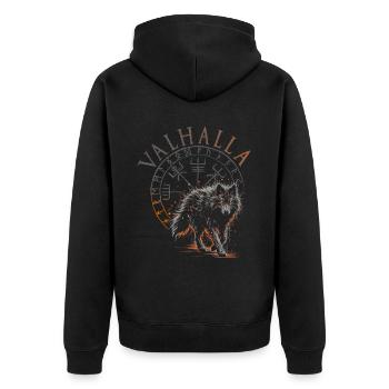 Valhalla Wolf Dieux nordiques Vikings nordiques - Veste à capuche bio Premium Unisexe - noir - Dos - Nico (187cm)