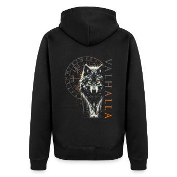 Valhalla Wolf Dieux nordiques Vikings nordiques - Veste à capuche bio Premium Unisexe - noir - Dos - Nico (187cm)