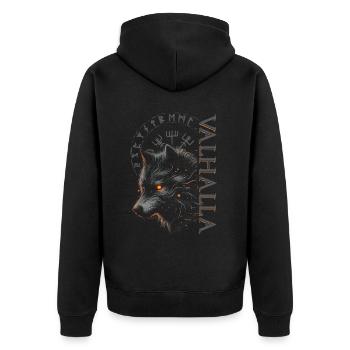 Valhalla Wolf Dieux nordiques Vikings nordiques - Veste à capuche bio Premium Unisexe - noir - Dos - Nico (187cm)