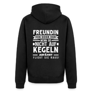 sa petite amie va au bowling - Veste à capuche bio Premium Unisexe - noir - Dos - Nico (187cm)