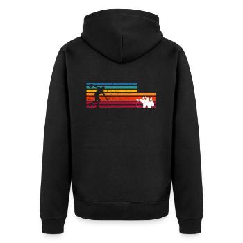 Bowling Retro Style for Bowling Lovers - Unisex Premium Organic Zip Hoodie - black - Back - Nico (187cm)