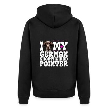 J’adore mon German Shorthair - Veste à capuche bio Premium Unisexe - noir - Dos - Nico (187cm)