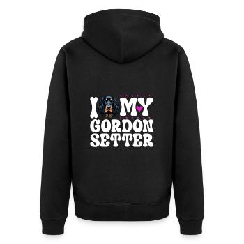 J’adore mon Gordon Setter - Veste à capuche bio Premium Unisexe - noir - Dos - Nico (187cm)